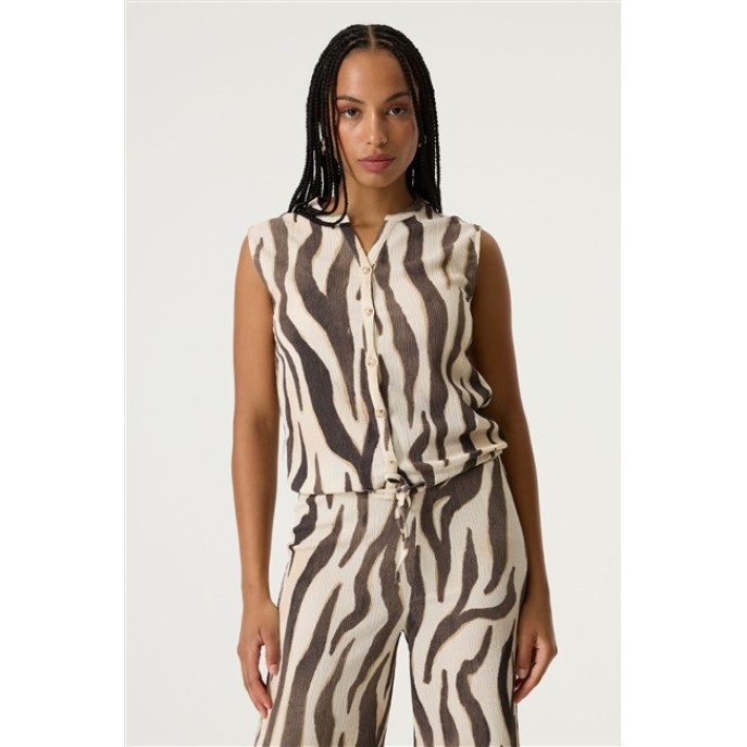 Garcia T-shirt met print Tijger Q260008 Turtledove Bruin 